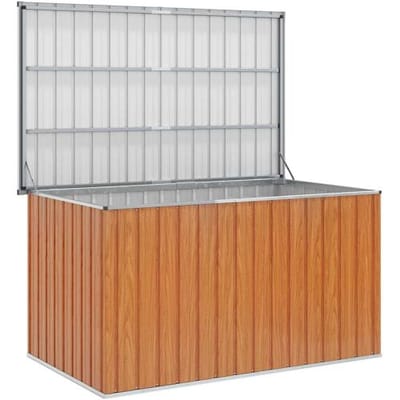 vidaXL - Buitopslagdoos - Gegalvaniseerd - staal - 171 - x - 99 - x - 93 - cm - Houtachtig