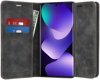 Hoesje geschikt voor Xiaomi Redmi Note 15 4G/5G / Xiaomi Poco M8 - Techsuit Confy Book Wallet Case - Zwart