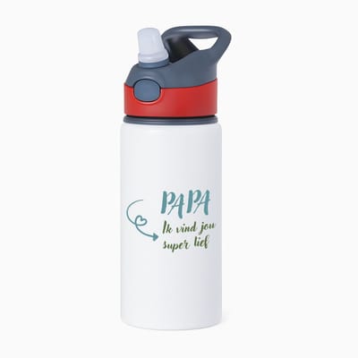 Hacebo® - Papa ik vind jou waterfles met rietje rood - Papa - je vader - vaderdag cadeautjes - verjaardagscadeau - gift - kado - water fles - 650ML