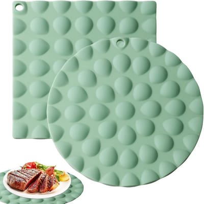 2 stuks Placemat Voor De Tafel | Siliconen Hittebestendige Placemat - Decoratie Voor De Tafel Hittebestendige Matten,voor Thuis, Studentenhotel, Hotel, Appartement Verhuur, Bakkerijen, Café