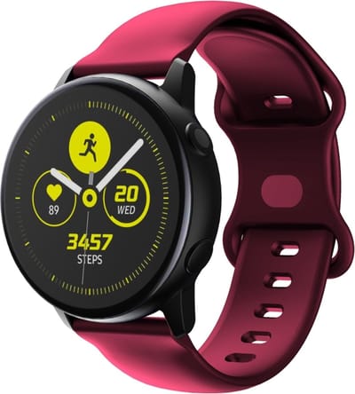 Siliconen bandje - geschikt voor Samsung Galaxy Watch 7 / Watch FE / Watch 6 / Watch 6 Classic / Watch 5 / Watch 5 Pro / Watch 4 / Watch 4 Classic / Watch 3 41 mm / Active / Active 2 / Watch 42 mm - bordeauxrood