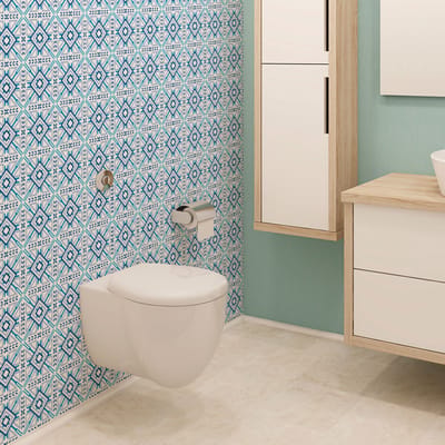 Zelfklevende tegelmuurstickers voor keuken en badkamer - 30 cementtegelstickers, Azulejos Alejandra - 30 stickers, 20x20cm