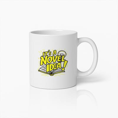Creatieve "It's a Novel Idea!" Koffiemok – Perfect Cadeau voor Schrijvers en Boekenliefhebbers