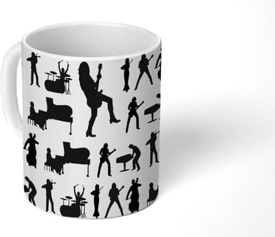 Mok - Koffiemok - Patronen - Muziek - Band - Mokken - 350 ML - Beker - Koffiemokken - Theemok