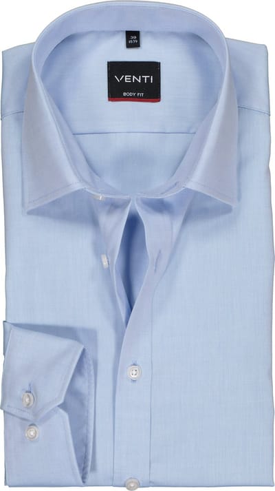VENTI body fit overhemd - mouwlengte 72 cm - lichtblauw - Strijkvriendelijk - Boordmaat: 40 (EU maat: M)