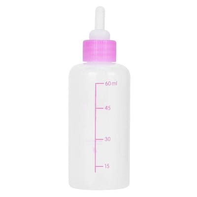 Dailygoody - Melkfles voor Huisdieren - Puppy-Kitten-Verzorging - 6 Stuks - Roze - Zuigfles voor Kleine Hond en Kat - Inclusief Tepelborstelset