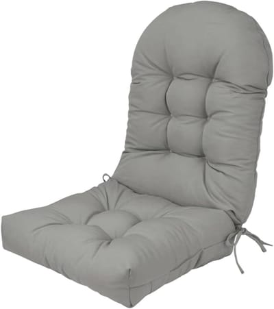 Stoelkussen Hoge Rugleuning - Tuinkussen Waterdicht - Buiten Zitten - Antislip Ontwerp - 110 x 50 cm - Lichtgrijs