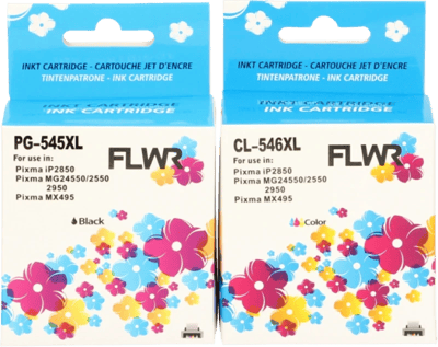 FLWR - Inktcartridge / PG-545XL / CL-546XL / 2-pack Zwart & Kleur - Geschikt voor Canon