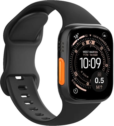 Horloge Band Geschikt voor Apple Watch Ultra 1, 2, 3 (49 mm) Bandje Siliconen Verstelbaar - Zwart