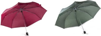 2x Opvouwbare paraplu’s voordeelpakket - rood/groen
