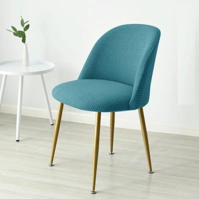 Polar Fleece Gebogen Stoelhoes Accent Korte Rug Eetstoel Overtrekken Kleine Stoelhoezen Stretch Stoelhoezen Keuken Hotel 1pc blue