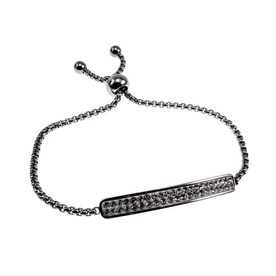 15 tot 20cm Armband Dames - RVS - Jasseron Schakelarmband met Schitterende Steentjes Plaat - Verstelbaar met Schuifsluiting