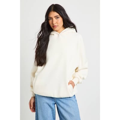 boohoo Dames Lange Raglan Naad Oversized Hoodie | Ecru | Maat: Medium