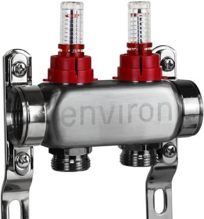 Verwarmingscircuitverdeler voor Vloerverwarming - 2-12 Circuit Opties met Kogelkraan en Snelontluchtingsset