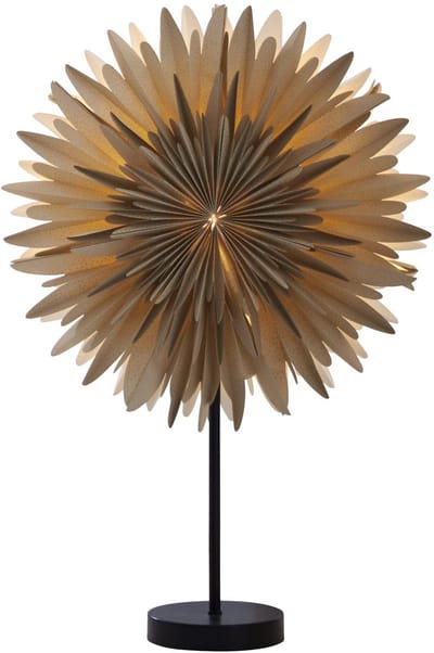 Star Trading papieren ster tafellamp 'Winter' in beige, goud gestippeld, 3-laags, E14 fitting, H 60cm, Ø 40cm