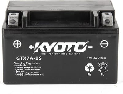 Batterie SLA Kyoto pour Scooter Peugeot 125 Django 4T Heritage 2014 à 2018 YTX7A-BS SLA / 12V 6Ah Neuf