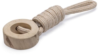 Beeztees Flostouw Dirk - Hondenspeelgoed - Kauwspeelgoed Hond - L - Koffiehout/Katoen - 38x10 cm