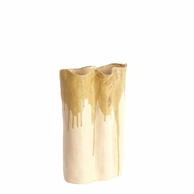 Light & Living Vaas Flovilla - Wit - 26x14x40cm - Keramiek - Bohemian - Bloemenvaas - Woondecoratie - Decoratieve vaas voor woonkamer of slaapkamer
