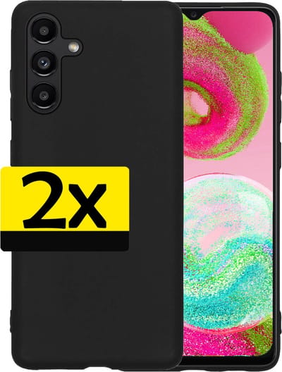 Hoesje - 2 Stuks - Geschikt voor Samsung Galaxy A04s - Sterk & Shockproof - Case Siliconen - Back Cover - Telefoon Hoes - Telefoonhoesjes - Zwart