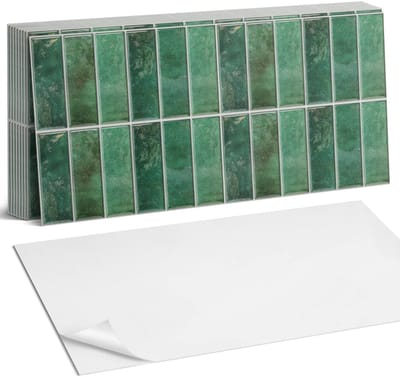 Coloray Plaktegels - Verticale tegels Zelfklevende Wandtegels - 40 cm x 20 cm - Groente Plaktegels - 10 stuks - Rechthoek PVC Tegels - Plaktegels Badkamer - Vloertegels Zelfklevend - Vinyltegels Vloer Zelfklevend - Portugese Tegels