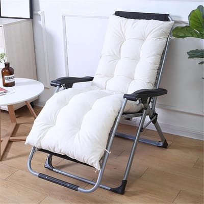 Buitenstoelkussens - Dikke zitkussens - Buiten ontspannen - Zachte antislip vulling - 55 x 153 x 8 cm - Wit