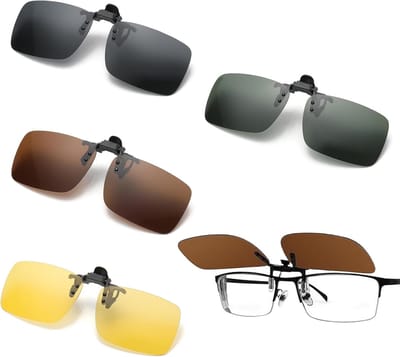 Zonnebril Clips - Bril Opzet - Bescherming Tegen Zon - 180 Graden Draaibaar - Set Van Vier