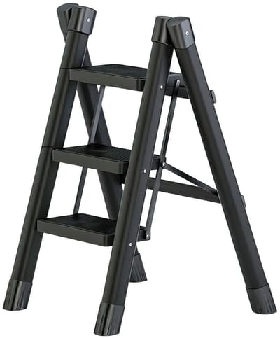 Vouwladder 3-stappen - Huishoudelijke - multifunctionele visgraatladder - Opvouwbare ladderstoel - Keuken Opstapje