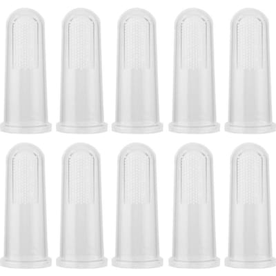 10 stuks Zachte Vinger Tandenborstel Huisdier Hond Mond Tandheelkundige Reiniging Tanden Verzorging Borstel white