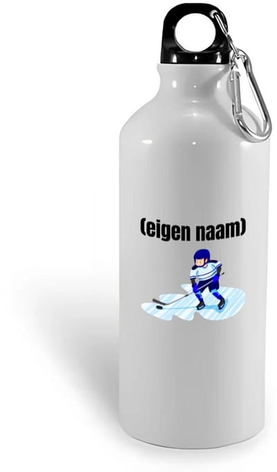 Hacebo® - ijshockey met eigen naam waterfles - Ijshockey - atleten - iemand die houdt van ijshockey - verjaardag - cadeau - kado - water fles - 400ML