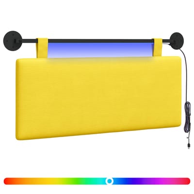 vidaXL - Hangend - hoofdbord - Licht - Geel - Corduroy - stof
