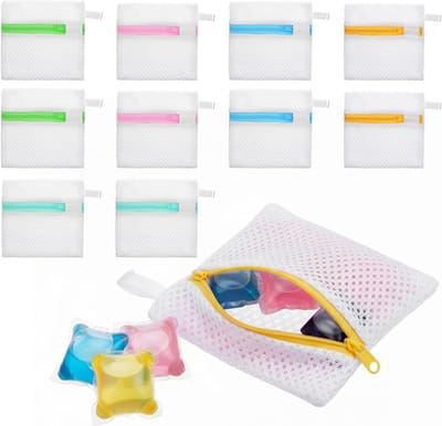Mini-wasnetten en waszakken voor wasmiddelcapsules, duurzame polyester opbergzakken voor geurparels en gevoelige stoffen, ideaal voor reizen en wasorganisatie
