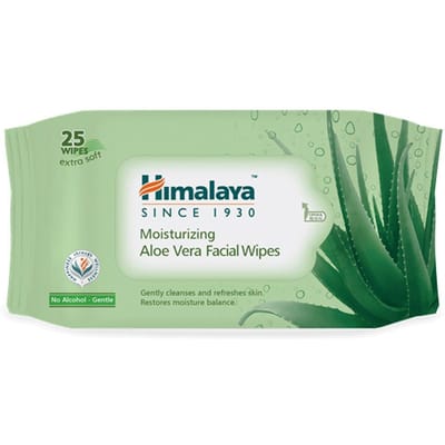 Himalaya Aloë Vera Gezichtsdoekjes 25 Stuks Hydraterende Reinigingsdoekjes voor een Zachte Stralende Huid Zachte Verfrissing beige