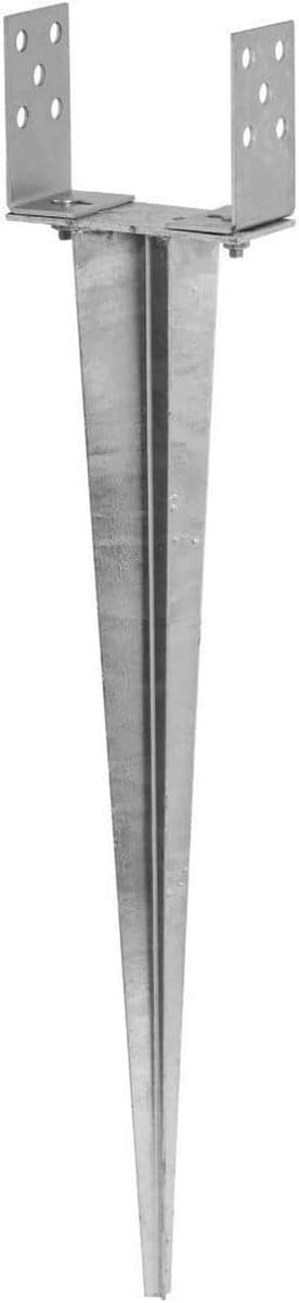 Gereglementeerde postondersteuning voor hek 0-160 mm x 750 mm - Gegalvaniseerde Drive-in mouw en Postanker