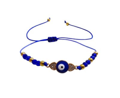 Geluksarmband - geluksbrenger - boze oog - evil eye - kabbalah - nazar - touw kristal blauw
