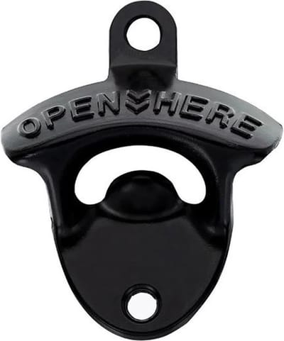 Bieropener muur - Flesopener - Opener - Bier accessoires - Muurbevestiging - Metaal - Zwart