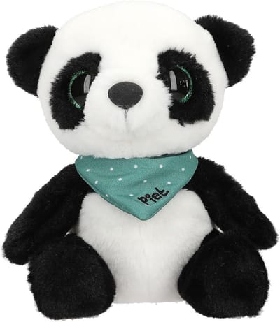 Knuffel Panda - Pluche Dier - Knuffelen Spelen - Glinsterende Ogen - 18 cm Hoog - Zwart Wit