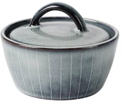Broste Copenhagen Nordic Sea pot met deksel Bowl with Lid Soft Blue, Reactive glazed stoneware Ø8 x H6 cm