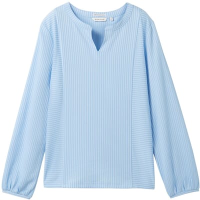 Tom Tailor - Blouse met streepjesmotief - Maat XL - blue white thin stripe