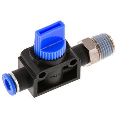 6 mm - R1/4'' Kunststof/Messing 3/2-Weg Handafsluiter Ontluchting aan Buiszijde