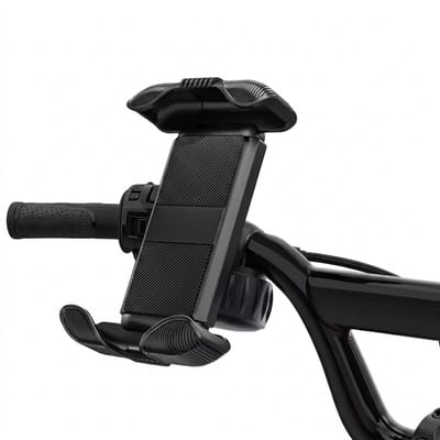 Stervia Fiets Telefoonhouder - Telefoonstandaard - Iphone En Samsung - In Grootte Verstelbaar - Schokbestendig - Anti Slip Pads In De Hoeken - 9.8 x 14.5 tot 19.3 cm