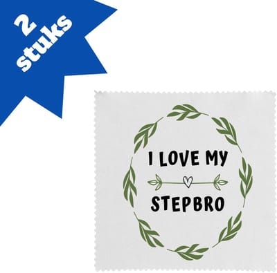 Akyol - i love my stepbro brillendoekjes - Broer - liefste stiefbroer - verjaardag - cadeautje voor broer - broer artikelen - kado - geschenk - 17,8 bij 17,8 cm - 2 stuks
