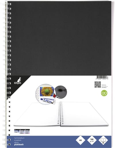 Kangaro plakboek - A3 - 120 grams - 80 pagina's - zwarte omslag