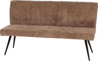 Bank MCW-K16, eetkamerbank gestoffeerde bank, rugleuning stof/textiel chenille metaal 160cm ~ bruin