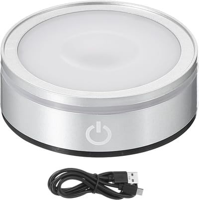 VHV Crystal LED Light Base Wit -Flat Touch Kleurrijke Ronde Show Stand Display Plate - 3D Stand