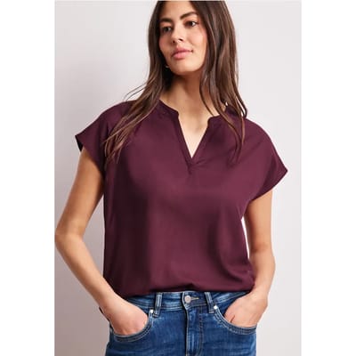 Blouse met losse schouders en gespleten hals