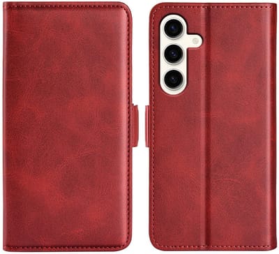 MobyDefend Hoesje - Geschikt voor Samsung Galaxy S24 Plus (S24+) - Luxe Wallet Book Case (Sluiting Zijkant) - Rood