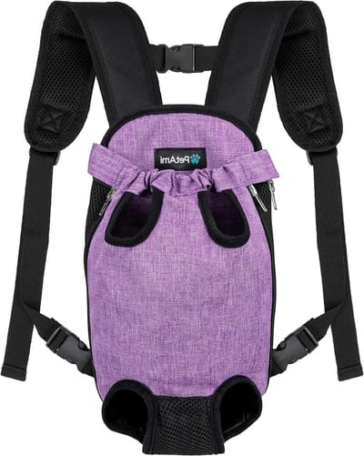 PetAmi Hondendrager, verstelbare rugzak voor huisdier/kat aan de voorkant, geventileerde hondenborstdrager voor wandelen, kamperen, reizen, slingertas voor kleine en middelgrote honden katten puppy's