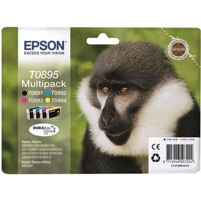 Epson Inktcartridge T0895 Origineel Combipack Zwart, Cyaan, Magenta, Geel C13T08954010