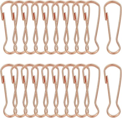 Lanyard haken 20 stuks roestvrij staal 304 veer karabijnhaak metalen clips voor sleutelhanger, ID-kaart en douchegordijn, rood brons