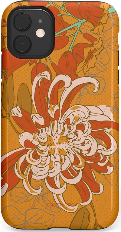 Casetastic hoesje geschikt voor Apple iPhone 11 - Dubbellaagse bescherming - Bloemige lente - Fashion Case - Okergeel Terracotta Beige